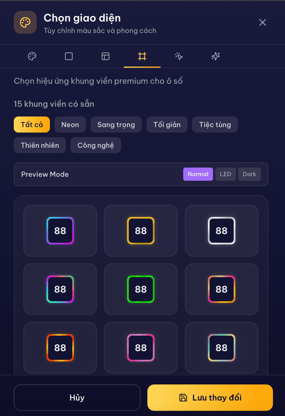 15 premium borders - Neon, Gold, Fire, Tech